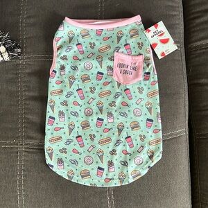 Mint & Pink Snack Print Dog Tank Top